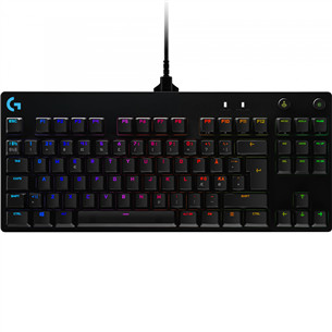 Logitech G Pro, HX Blue Clicky Switches, US, mehāniskā, melna - Klaviatūra
