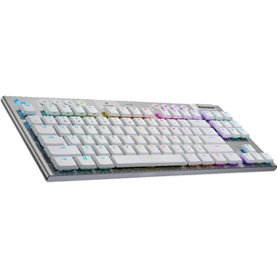 Logitech G915 TKL, GL Tactile, US, mehāniskā, sudraba/balta - Bezvadu klaviatūra