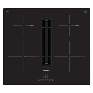 Bosch Serie 4, width 59.2 cm, frameless, black - Built-in Induction Hob with Cooker Hood PIE611B15E
