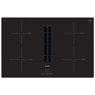 Bosch Serie 4, ширина 80,2 см, без рамы, черный - Интегрируемая индукционная варочная панель с вытяжкой PIE811B15E