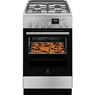 Electrolux, width 50 cm, inox - Gas cooker with electric oven LKK560200X