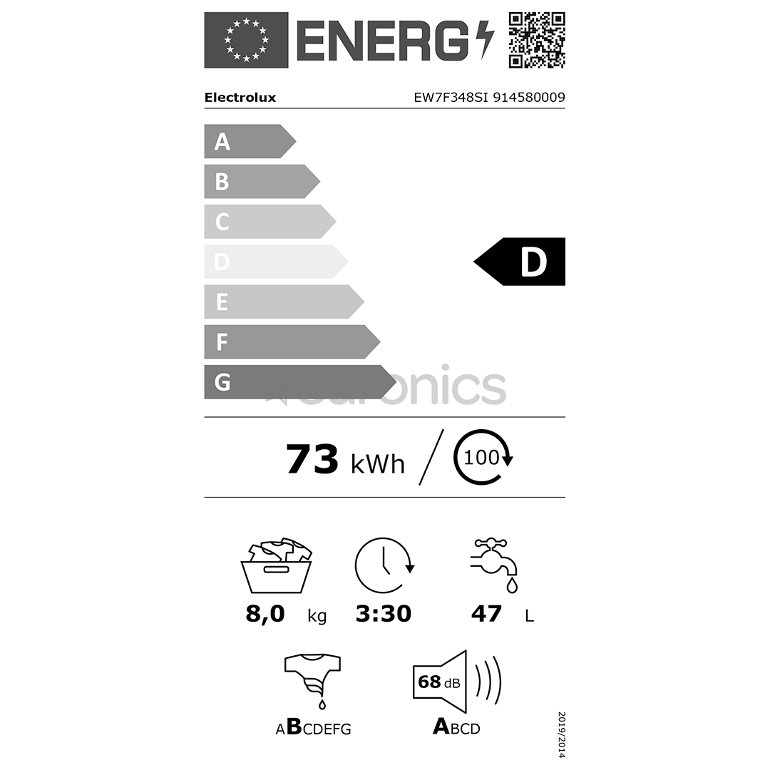 Electrolux, 8 kg, dziļums 54 cm, 1400 apgr/min. - Iebūvējama veļas mazgājamā mašīna