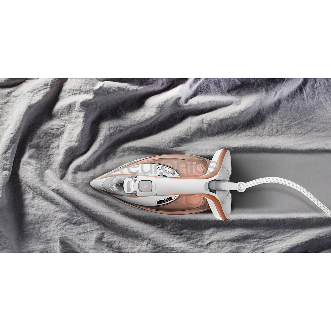 Tefal Turbo Pro, 3000 W, balta/rozā - Tvaika gludeklis