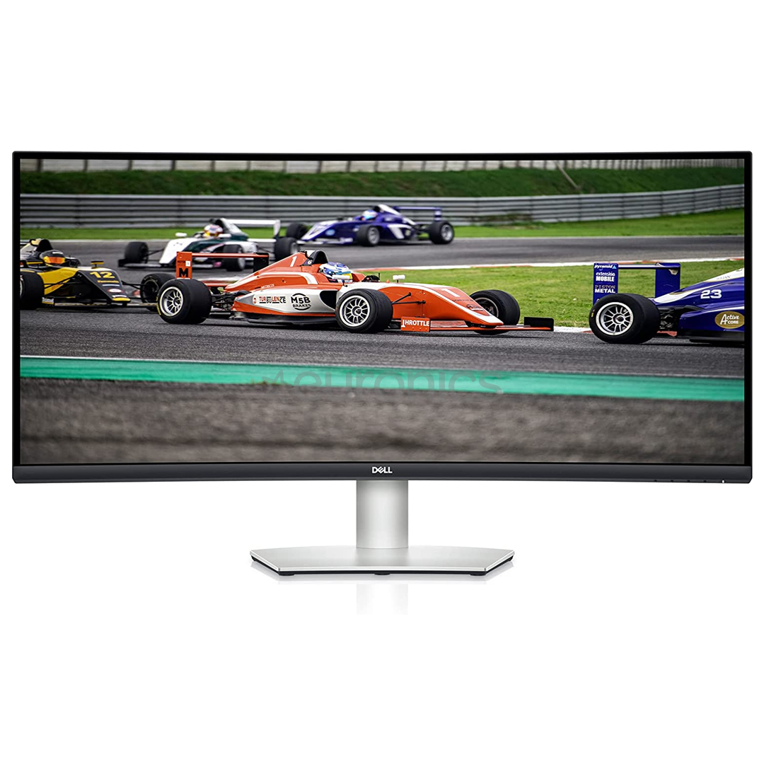 Dell S3422DW, 34", WQHD, LED VA, 100 Гц, изогнутый, серебристый - Монитор