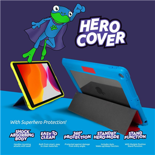 Gecko Super Hero, iPad 10,2'' (2019, 2020), синий/зеленый - Чехол для планшета