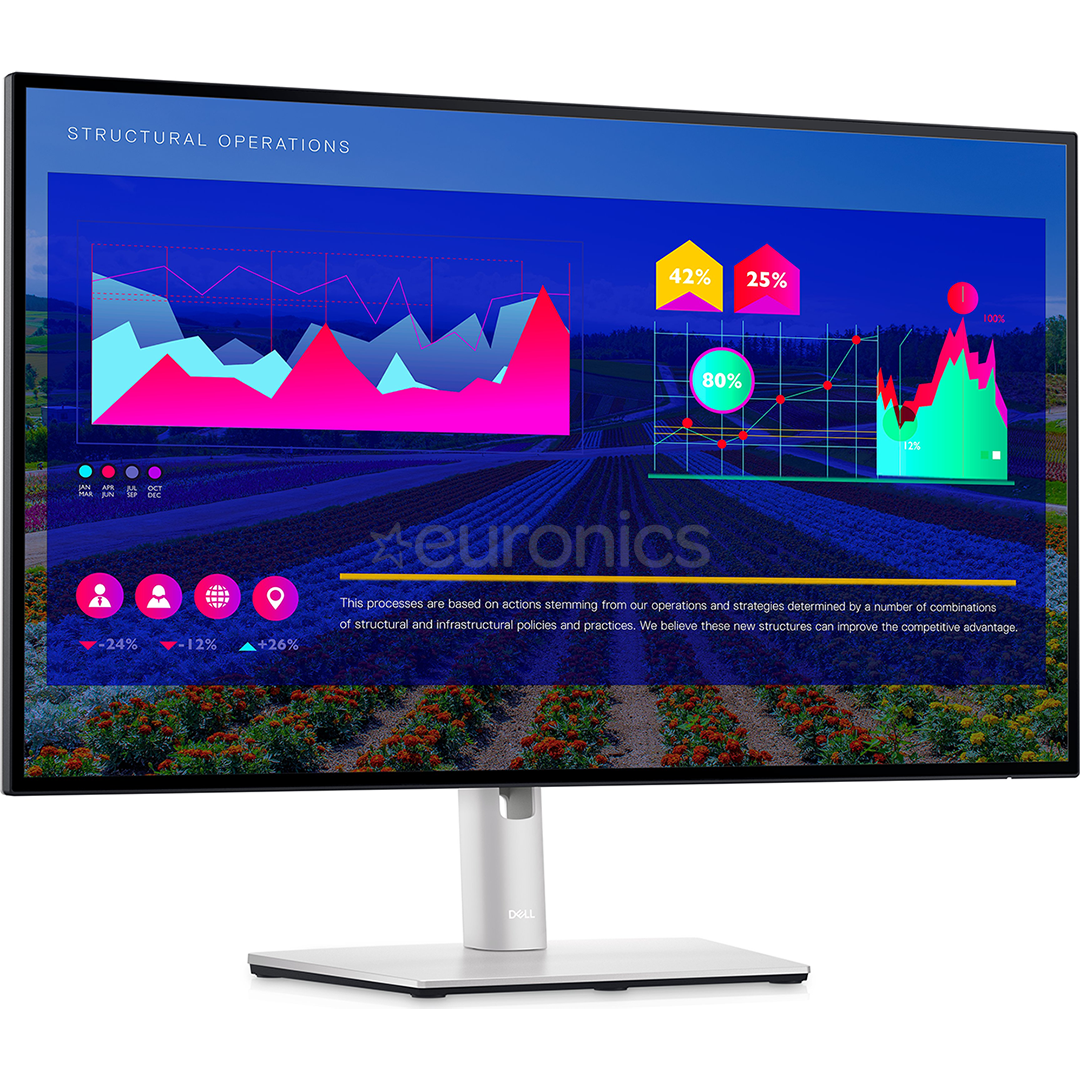 Dell UltraSharp U2722D, 27'', QHD, LED IPS, USB-C, серебристый - Монитор