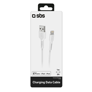 SBS, USB-A - Lightning, 1 m, melna - Vads