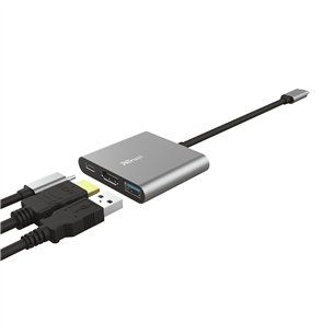 Adapteris 3-in-1 Multiport USB-C Adapter, Trust