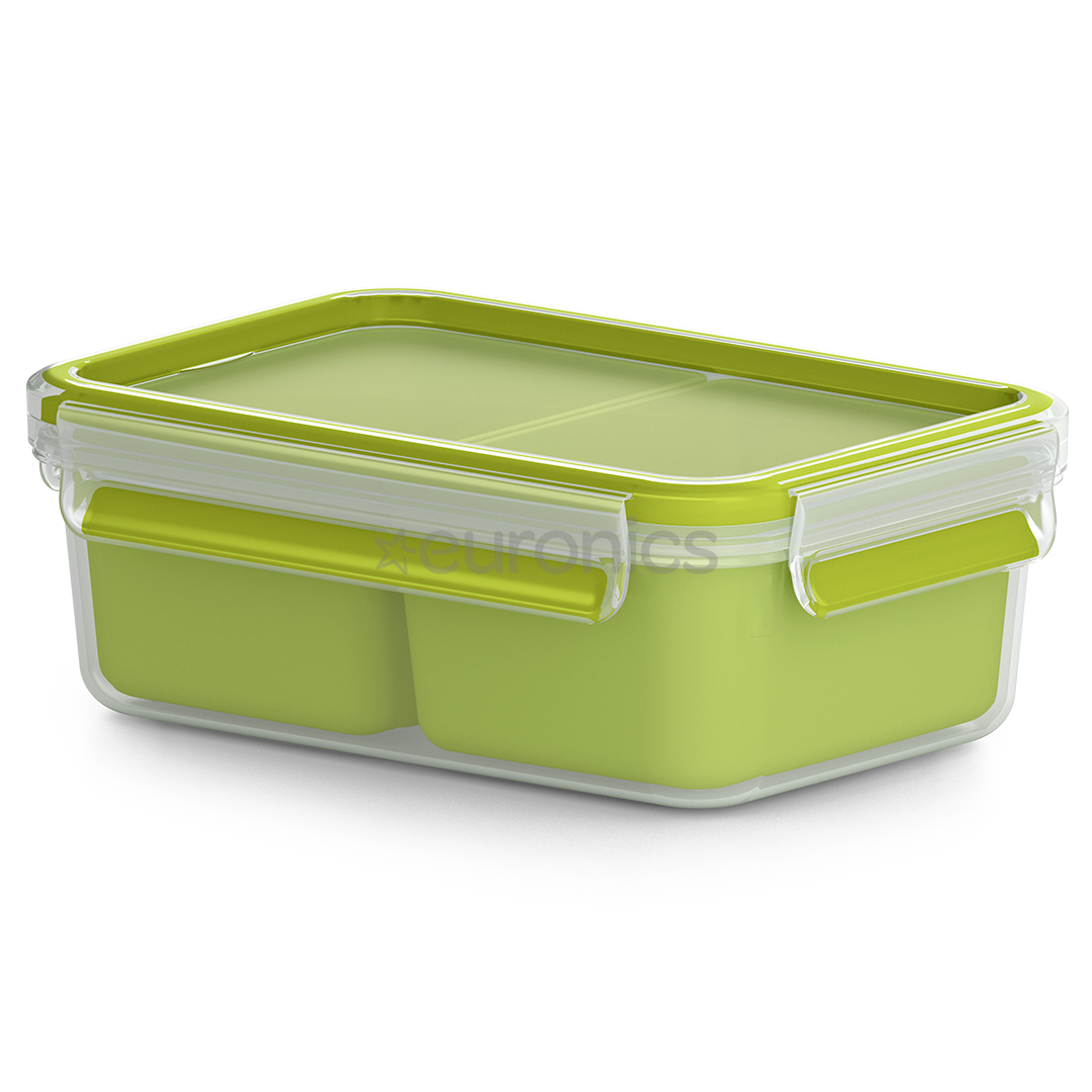 Tefal Masterseal To Go, 1 L, caurspīdīga/zaļa - Uzkodu trauks