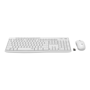 Logitech Slim Combo MK295, US, balta - Bezvadu klaviatūra ar peli