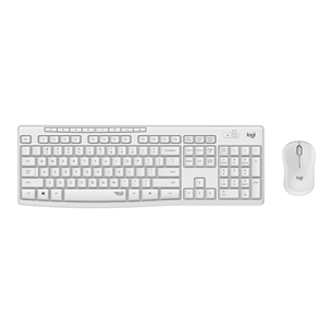 Logitech Slim Combo MK295, US, balta - Bezvadu klaviatūra ar peli