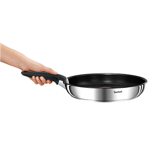 Tefal Ingenio Emotion, diametrs 22/24/28 cm, nerūsējošā tērauda/melna - Pannu komplekts + rokturis