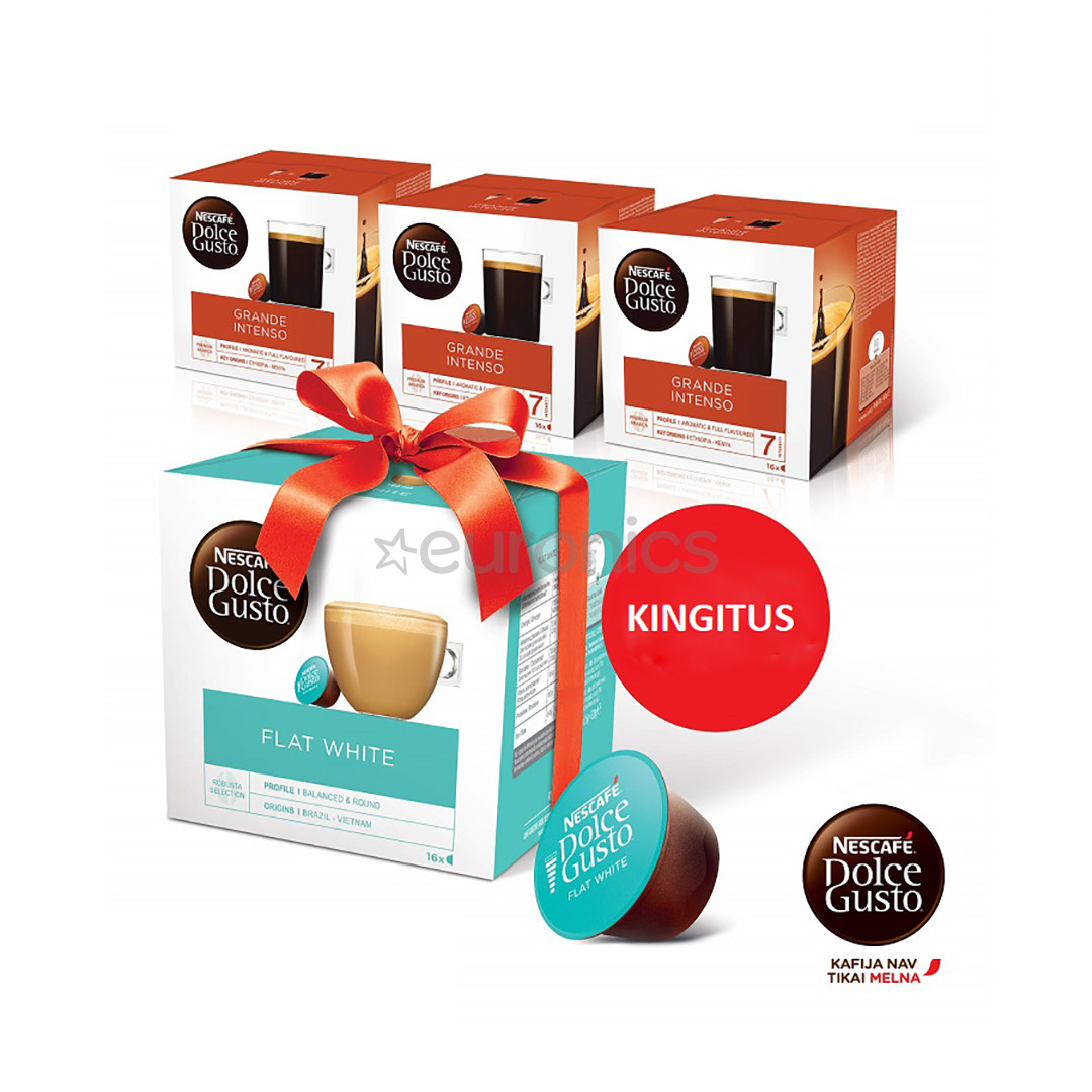 Nescafe Dolce Gusto Grande Intenso + Flat White, 3x16 + 1x16 порций - Кофейные капсулы