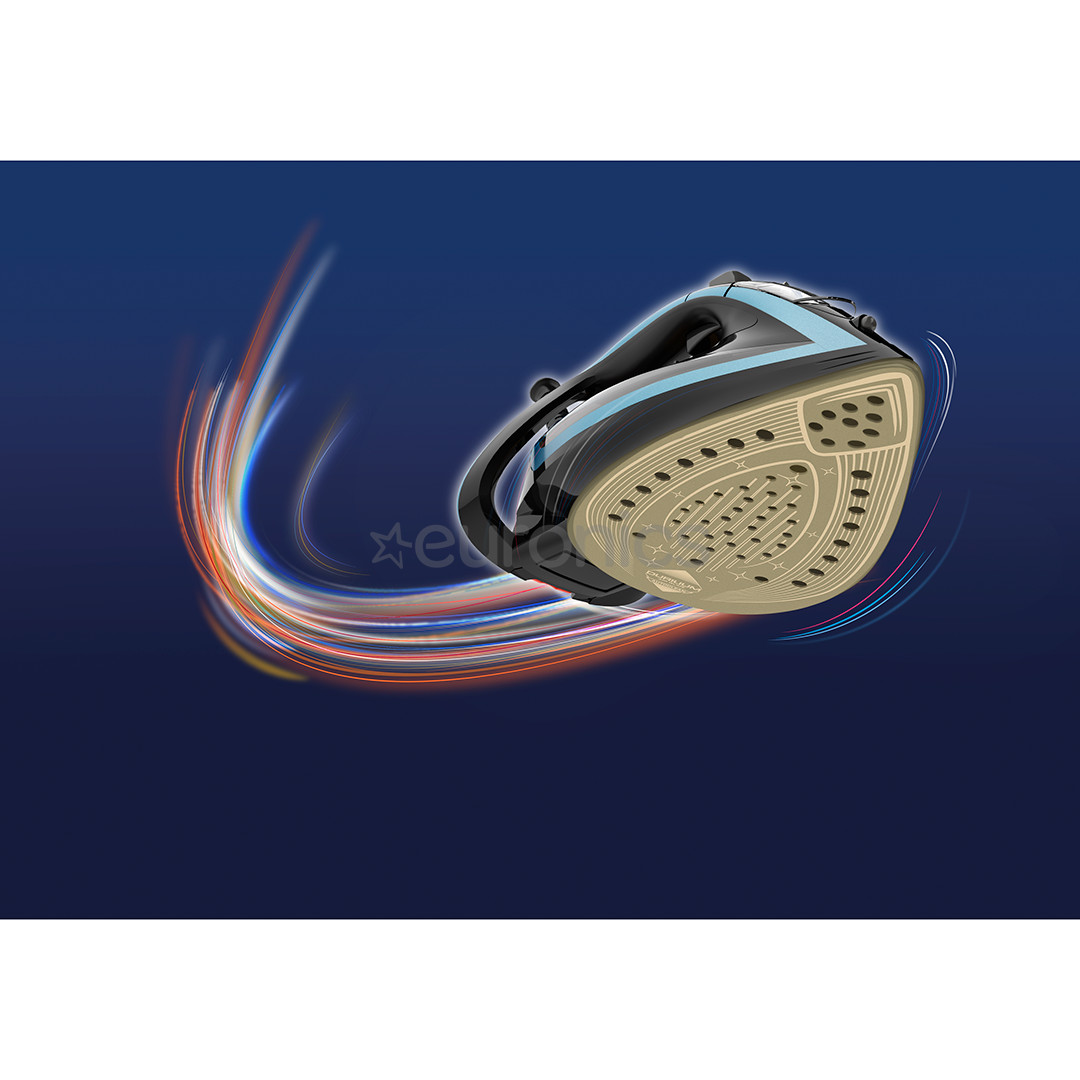 Tefal Turbo Pro Anti-calc, 3000 Вт, черный/голубой - Паровой утюг