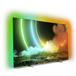 Philips OLED 4K UHD, 55'', боковые ножки, серебристый - Телевизор