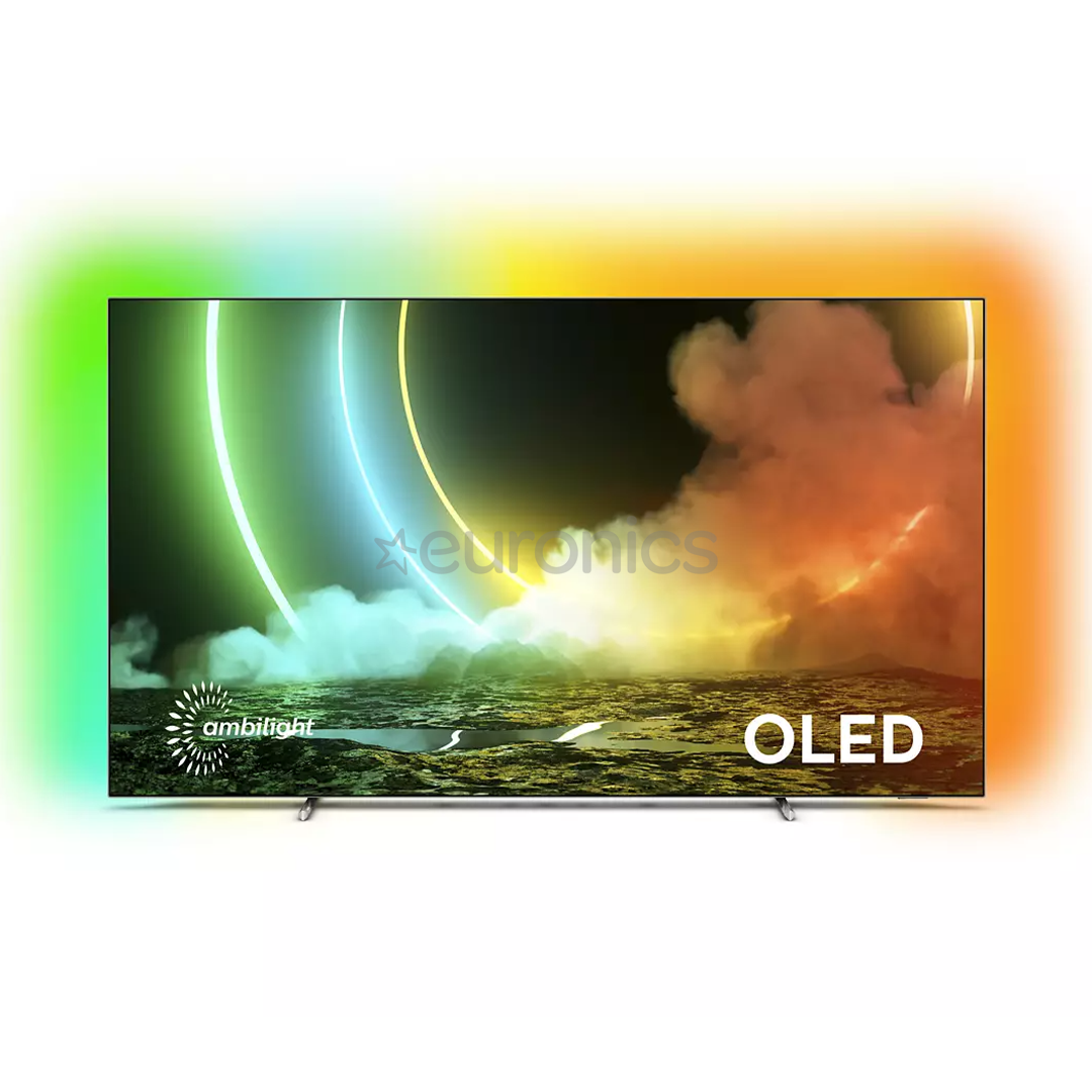 Philips OLED 4K UHD, 65", боковые ножки, черный - Телевизор