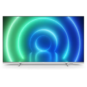 Philips PUS7556, 50", 4K UHD, LED LCD, боковые ножки, серебристый - Телевизор 50PUS7556/12