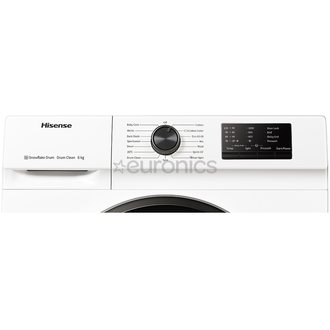 Hisense, 6 kg, dziļums 38 cm, 1000 apgr/min. - Veļas mazgājamā mašīna ar priekšējo ielādi