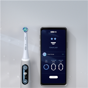 Braun Oral-B iO 8, ceļojumu futrālis, balta/melna - Elektriskā zobu birste