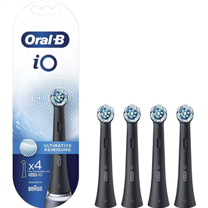Braun Oral-B iO Ultimate Clean, 4 gab, melna - Uzgaļi elektriskajai zobu birstei IO4BLACK