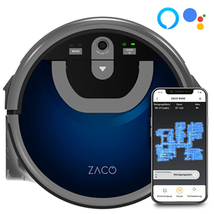Zaco W450, vacuuming and mopping, grey/blue - Robot vacuum cleaner