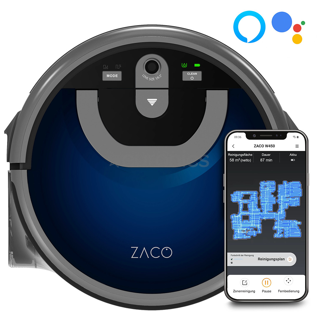 Zaco W450, mopping, grey/blue - Robot for mopping