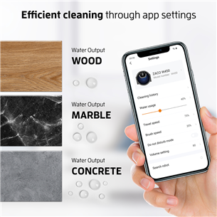 Zaco W450, sausā un mitrā uzkopšana, pelēka/zila - Robots putekļu sūcējs
