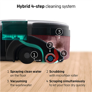 Zaco W450, mopping, grey/blue - Robot for mopping