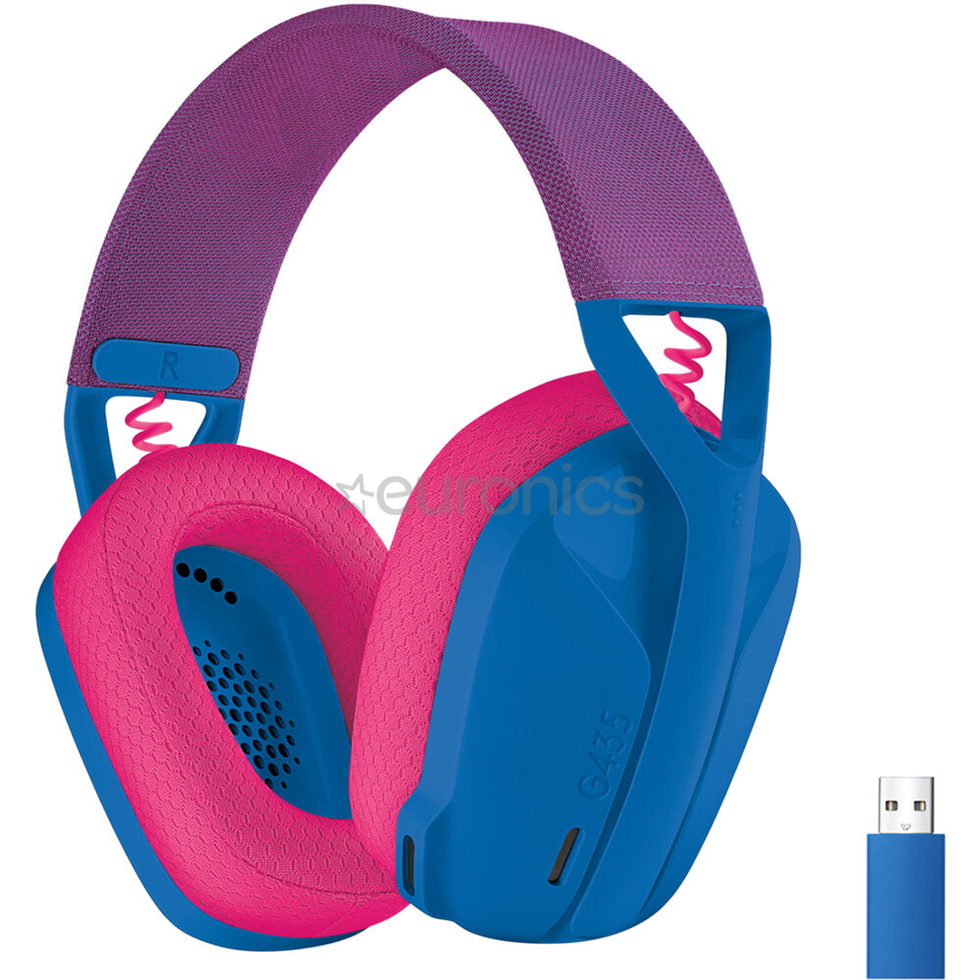 Logitech G435 Lightspeed, blue/pink - Gaming Wireless Headset, 981-001062 |  Euronics