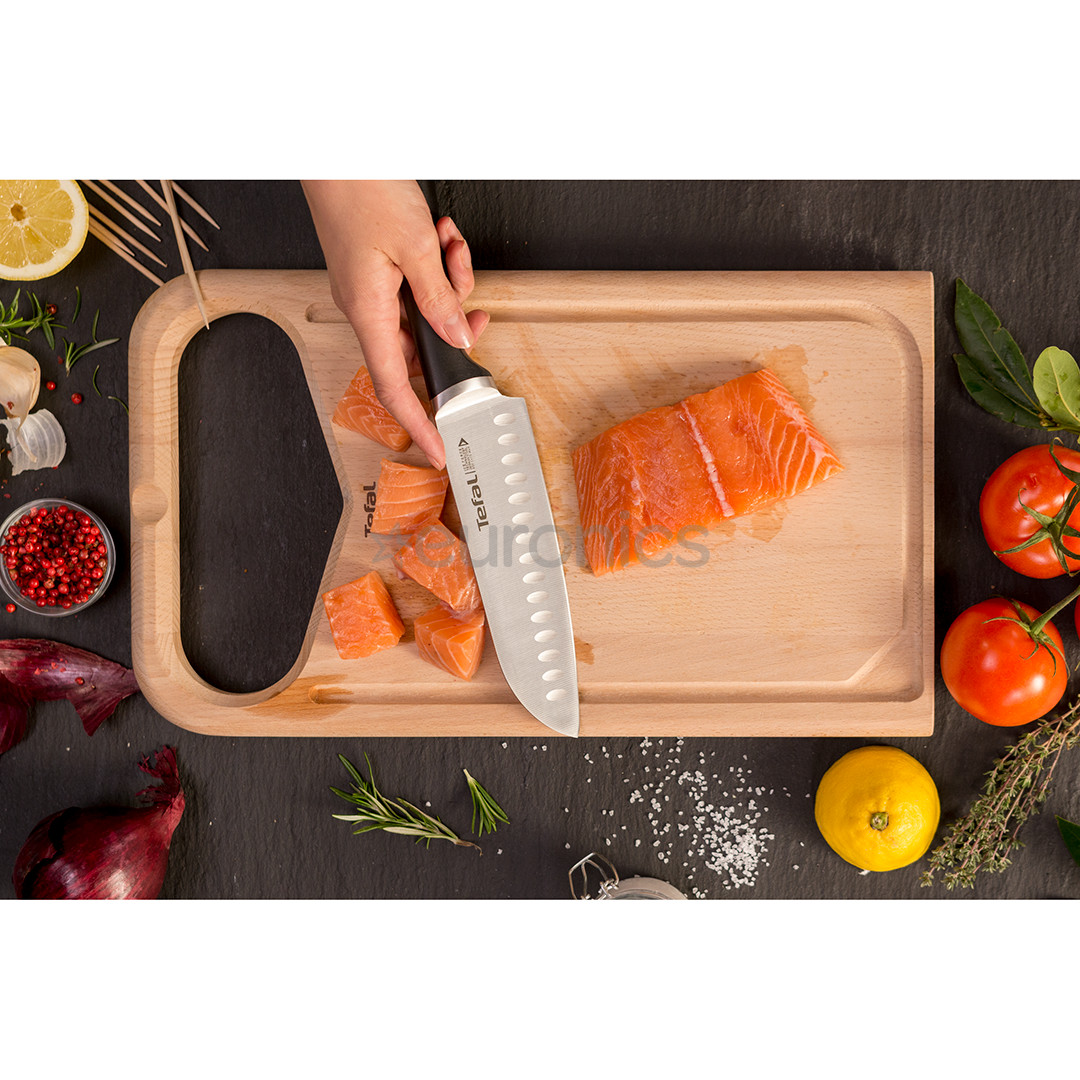 Tefal Ice Force, garums 18 cm, melna/nerūsējošā tērauda - Santoku nazis
