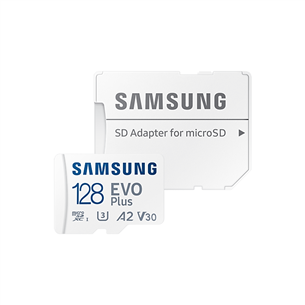 Samsung EVO Plus 2021, + adapteris, 128 GB - Atmiņas karte