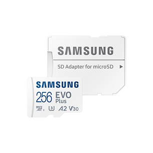 Карта памяти Micro SDXC + SD-адаптер Samsung EVO Plus 2021 (256 ГБ)