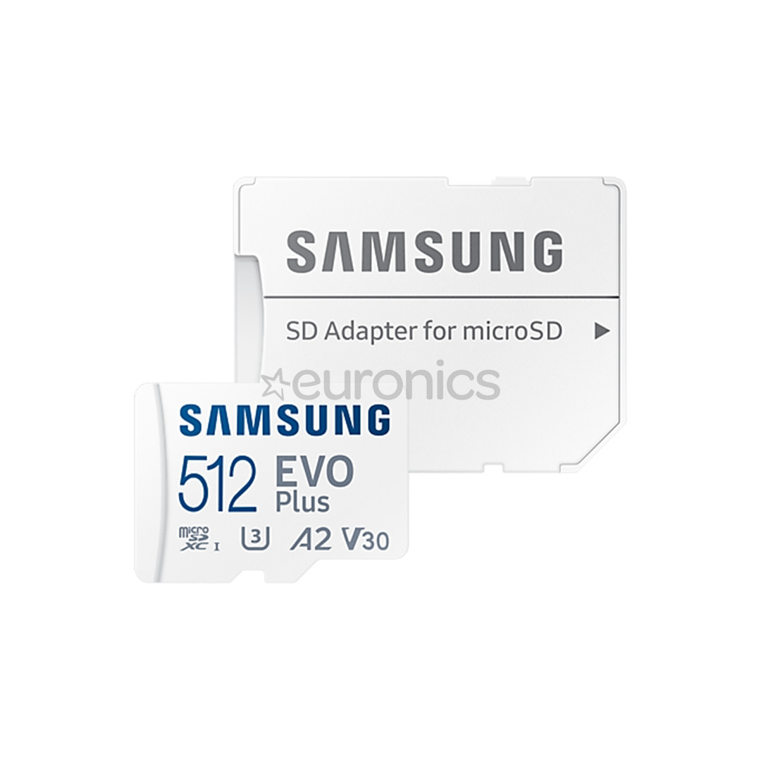 Карта памяти Micro SDXC + SD-адаптер Samsung EVO Plus 2021 (512 ГБ)
