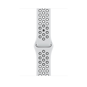 Apple Watch 45mm Pure Platinum/Black Nike Sport Band - Regular - Siksniņa pulkstenim ML893ZM/A