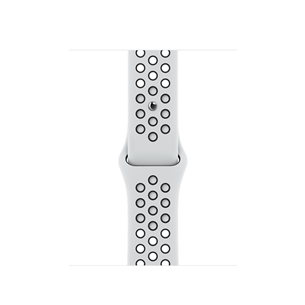 Apple Watch 41mm Pure Platinum/Black Nike Sport Band - Regular - Siksniņa pulkstenim ML843ZM/A