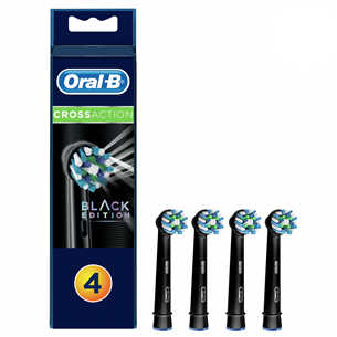 Braun Oral-B Cross Action, 4 gab., melna - Uzgaļi elektriskajai zobu birstei EB50-4BLACK