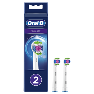 Braun Oral-B 3D White, 2 gab., balta - Uzgaļi elektriskajai zobu birstei