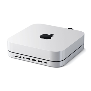 Satechi Stand & Hub for Mac mini with SSD Enclosure, sudraba - SSD diska korpuss ar USB adapteri