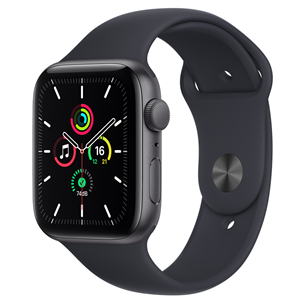 Apple Watch SE GPS, 44mm Space Grey/Midnight, Regular - Smartwatch MKQ63EL/A