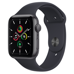 Apple Watch SE GPS, 44mm Space Grey/Midnight, Regular - Smartwatch