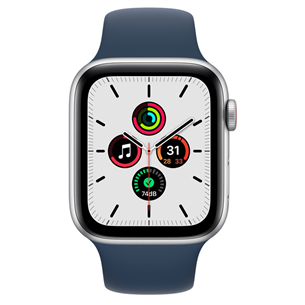 Apple Watch SE GPS + Cellular, 44 mm, sudraba/zila - Viedpulkstenis