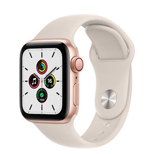 Apple Watch SE GPS + Cellular, 40mm Gold/Starlight, Regular - Smartwatch MKQX3EL/A