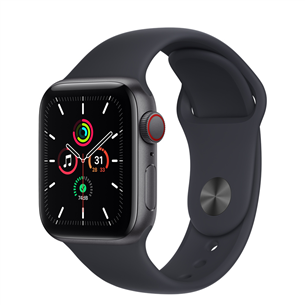 Apple Watch SE GPS + Cellular, 40 mm, tumši pelēka - Viedpulkstenis MKR23EL/A