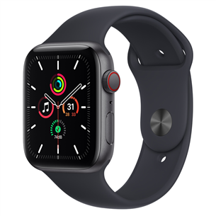 Apple Watch SE GPS + Cellular, 44 mm, tumši pelēka - Viedpulkstenis MKT33EL/A