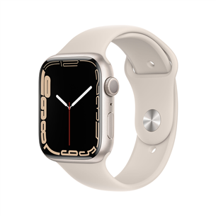 Apple Watch Series 7 GPS, 45 мм, Starlight, Regular - Смарт-часы MKN63EL/A
