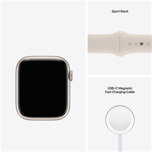 Apple Watch Series 7 GPS, 45 mm, bēša - Viedpulkstenis