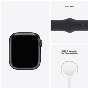 Apple Watch Series 7 GPS, 41 мм, Midnight, Regular - Смарт-часы
