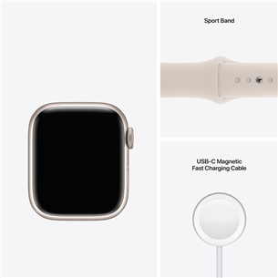 Apple Watch Series 7 GPS, 41 mm, beige - Smartwatch