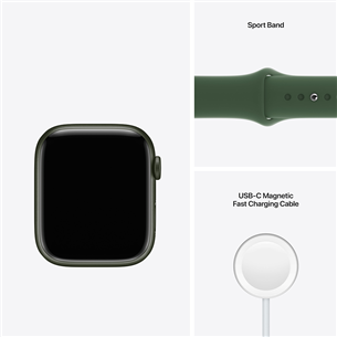 Apple Watch Series 7 GPS, 45 мм, Green, Regular - Смарт-часы