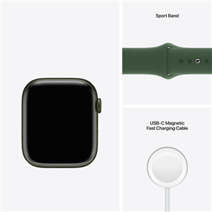 Apple Watch Series 7 GPS, 45 mm, zaļa - Viedpulkstenis